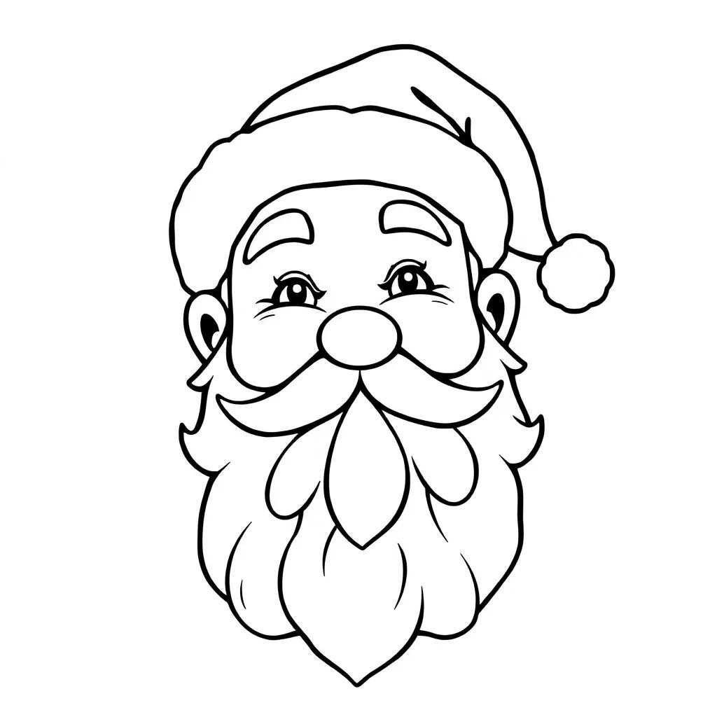 Santa Face Coloring Page