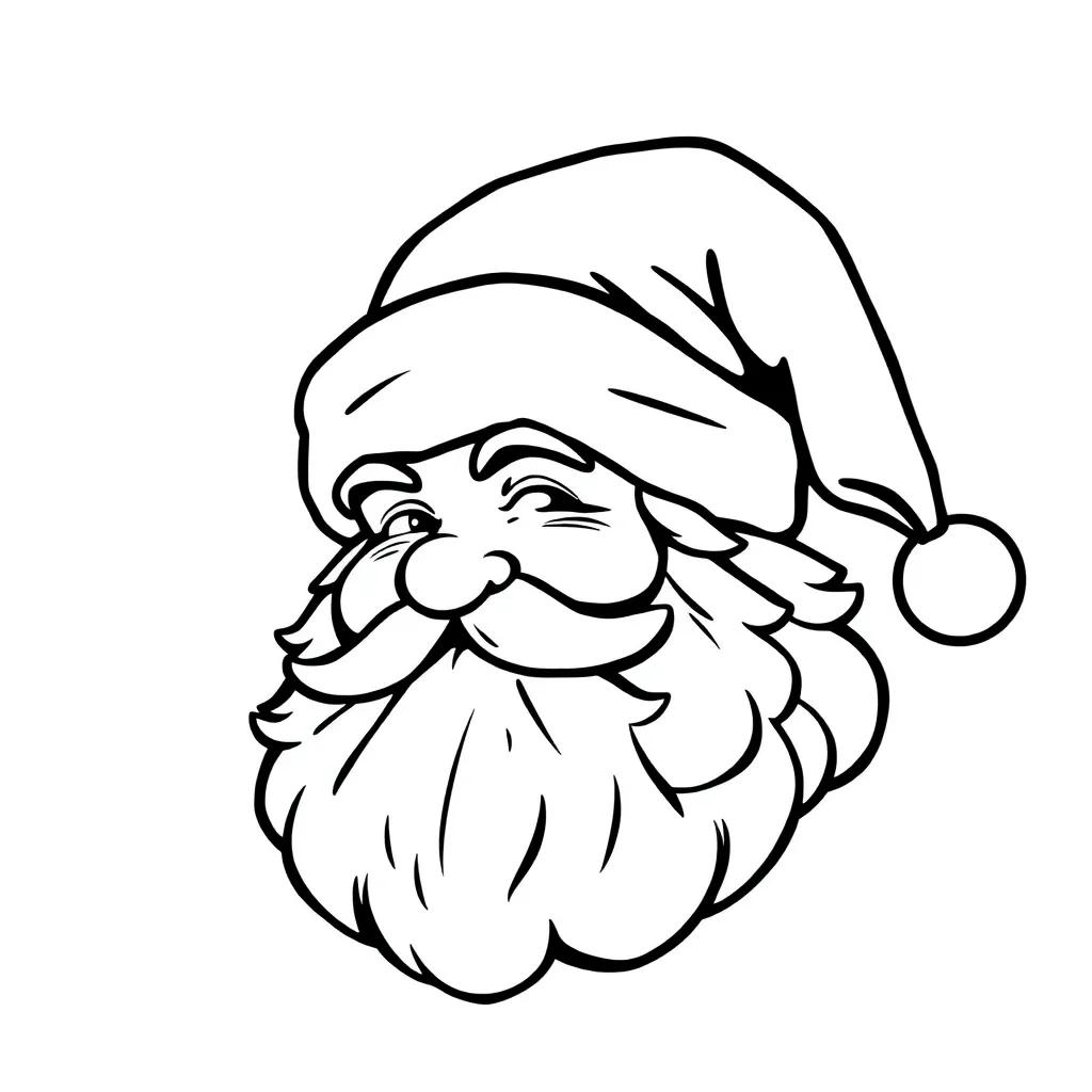 Santa Head Coloring Page