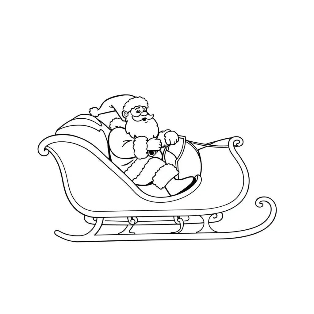 Santa Claus On Sleigh Coloring Pages