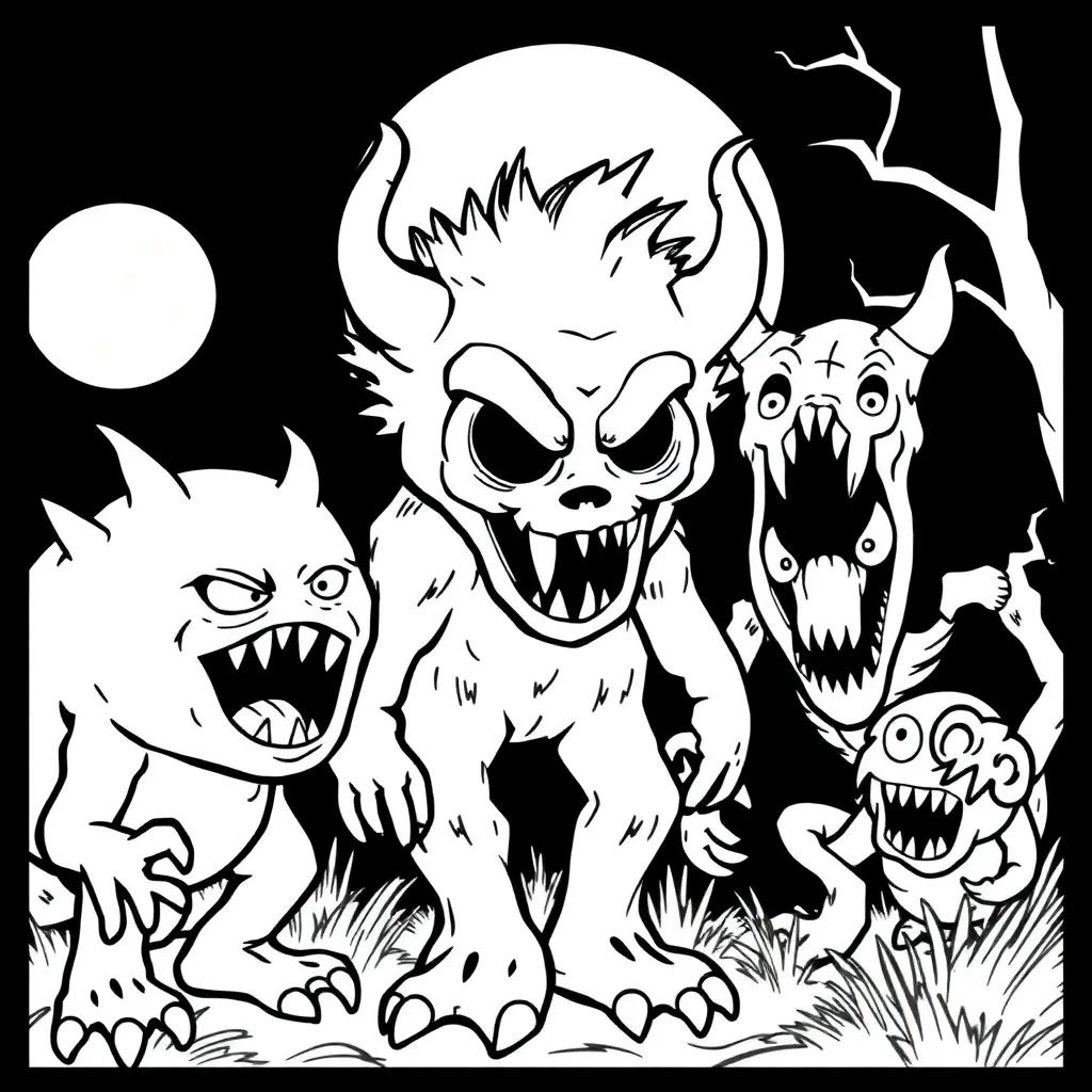 Scary Monsters Coloring Pages