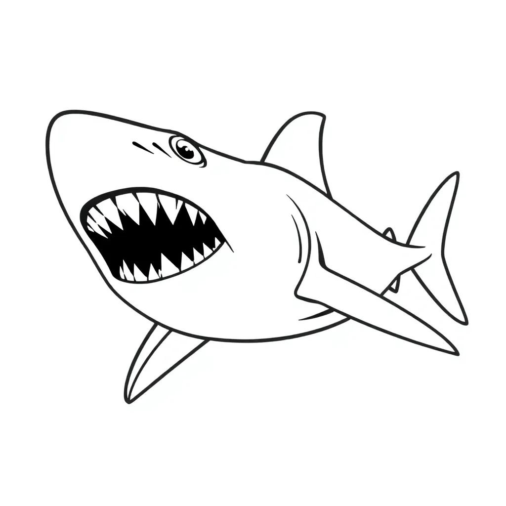 Scary Shark Coloring Pages