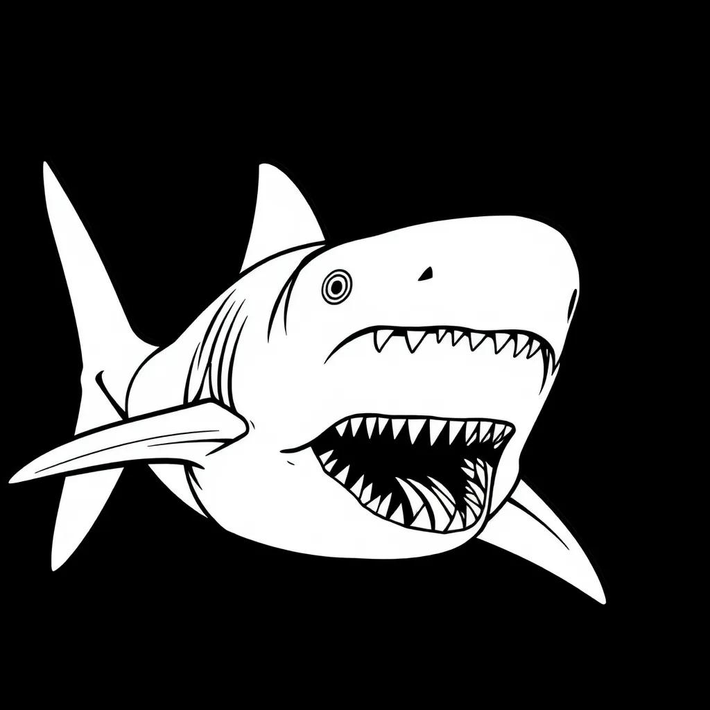 Scary Megalodon Coloring Page