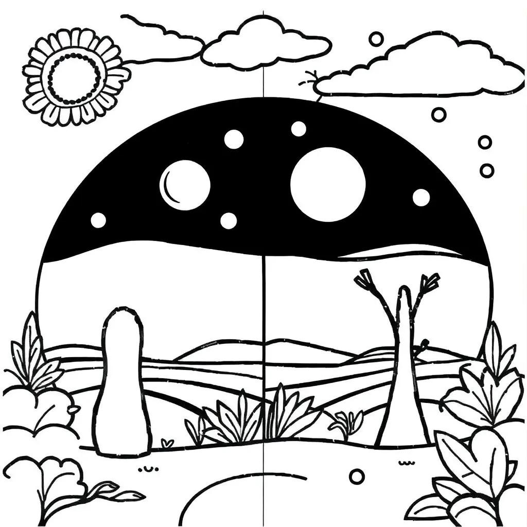 4 Seasons Coloring Page