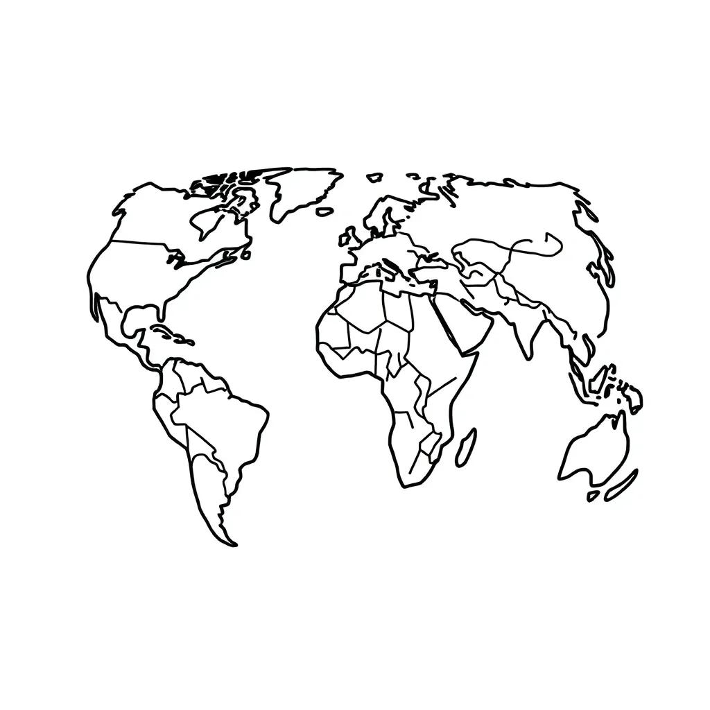 Seven Continents Coloring Page