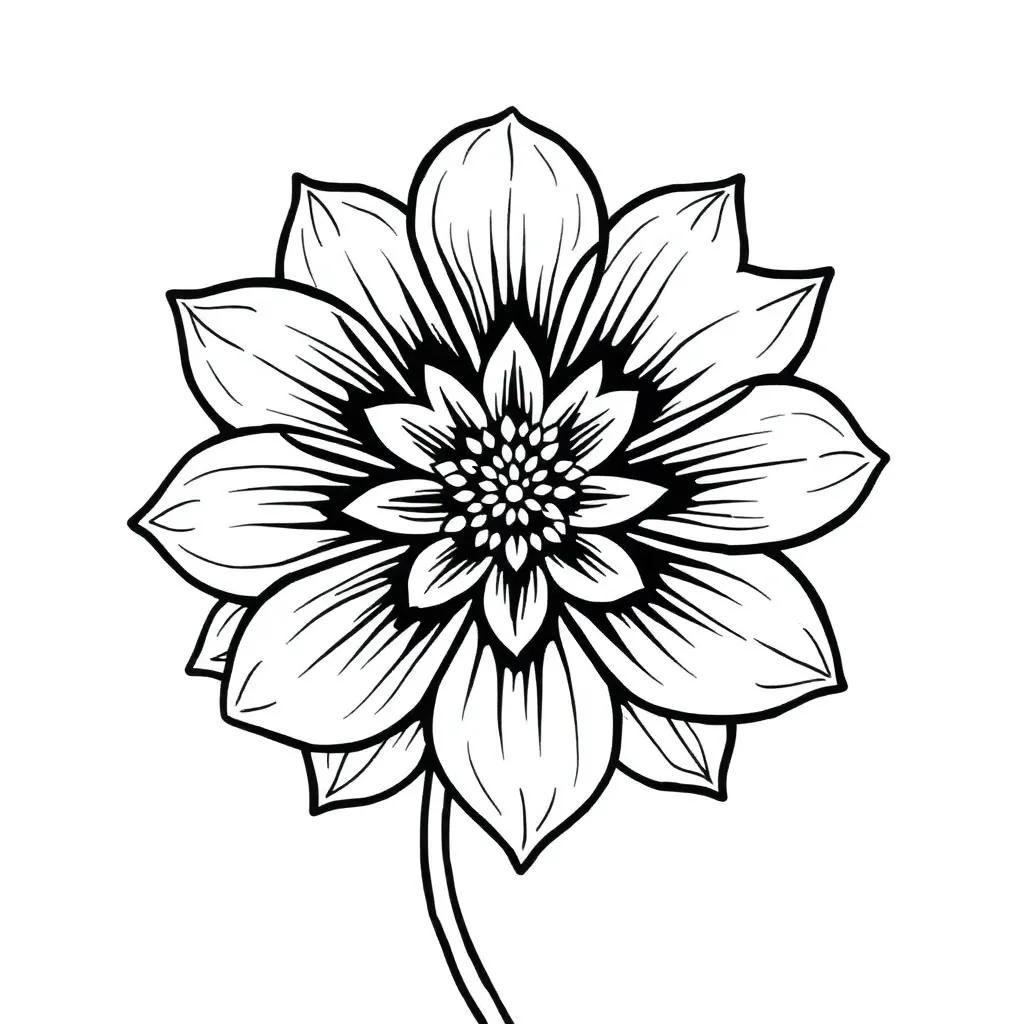 Simple Flower Coloring Pages For Adults