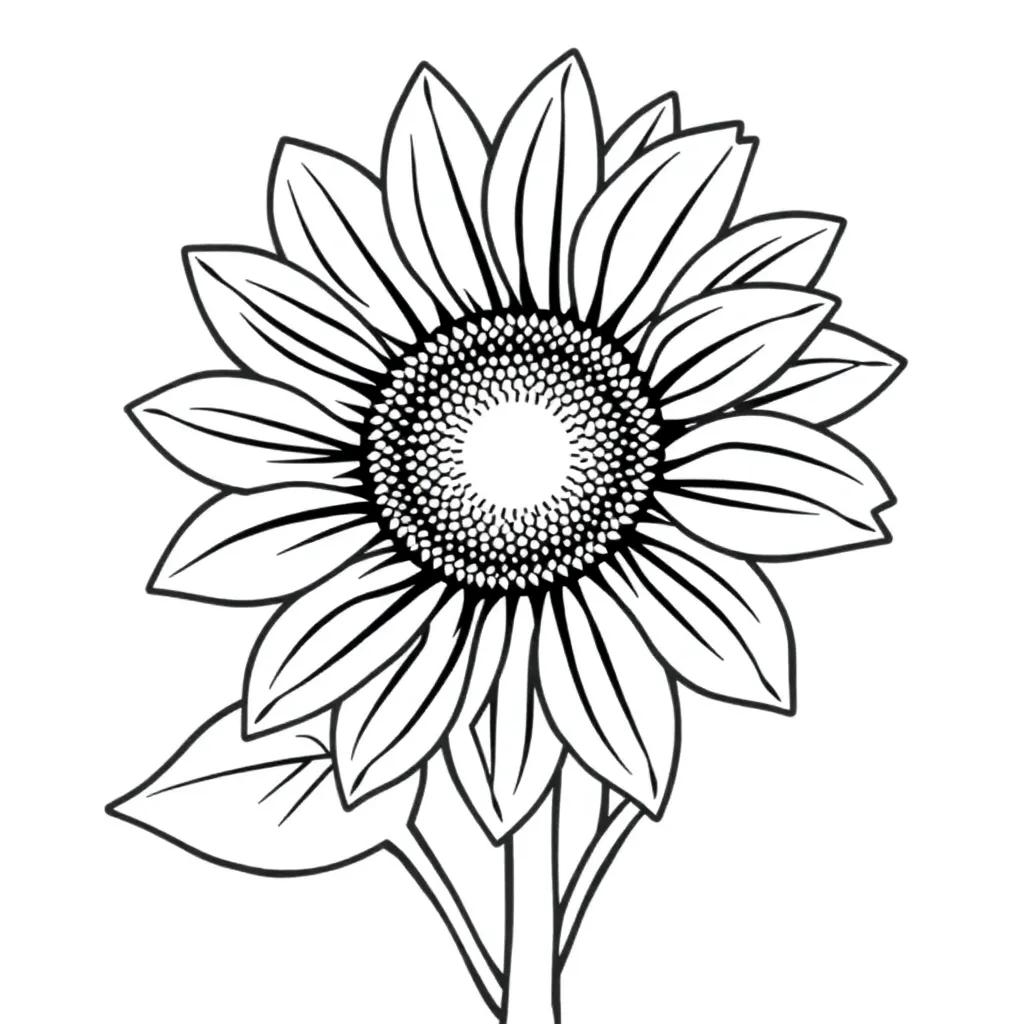 Simple Sunflower Coloring Page