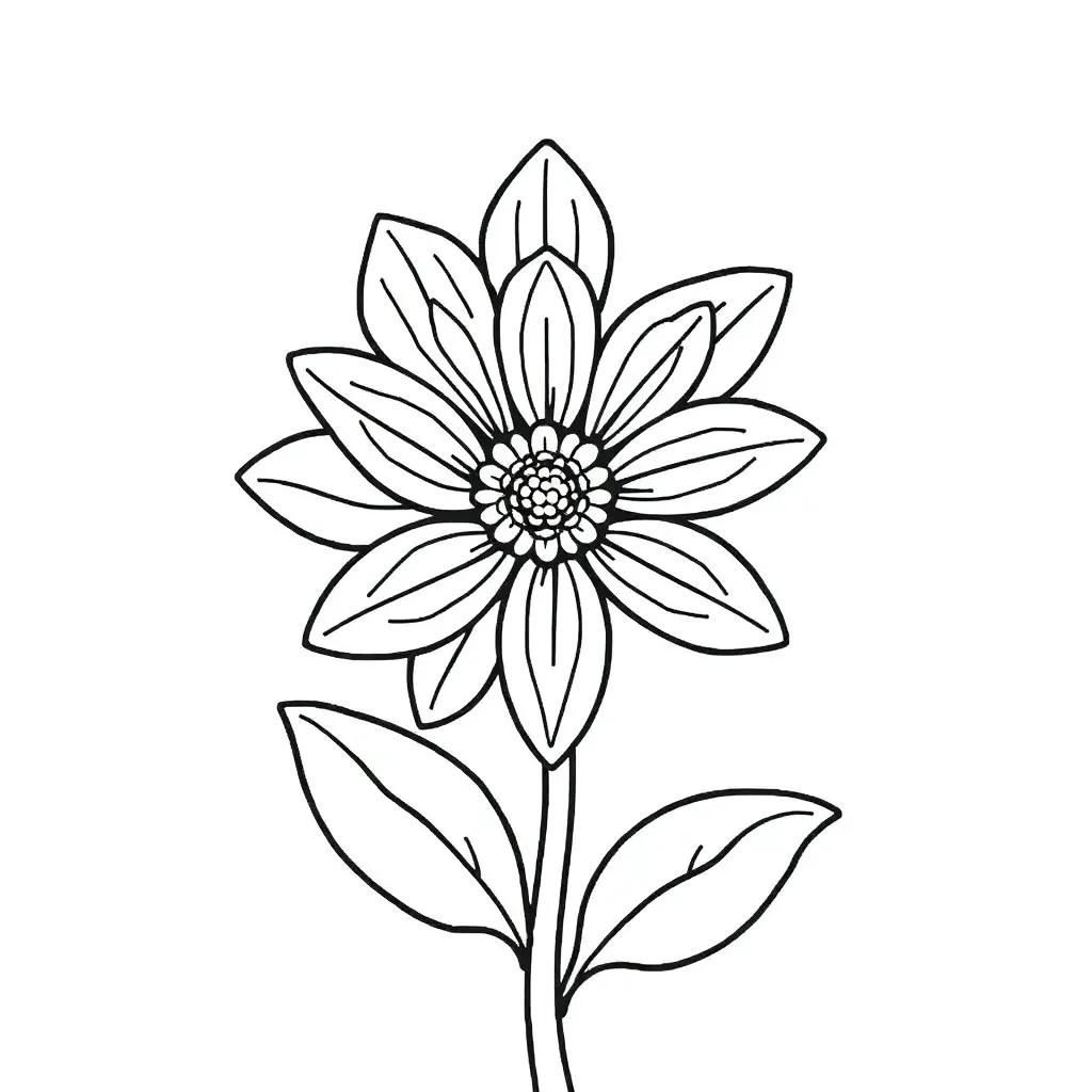 Simple Flower Coloring Pages Pdf