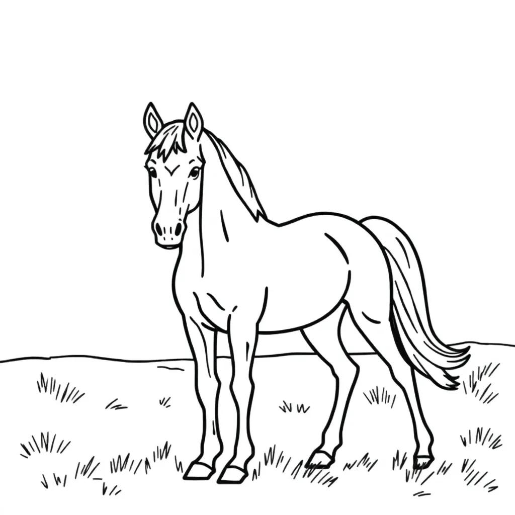 Simple Horse Coloring Pages