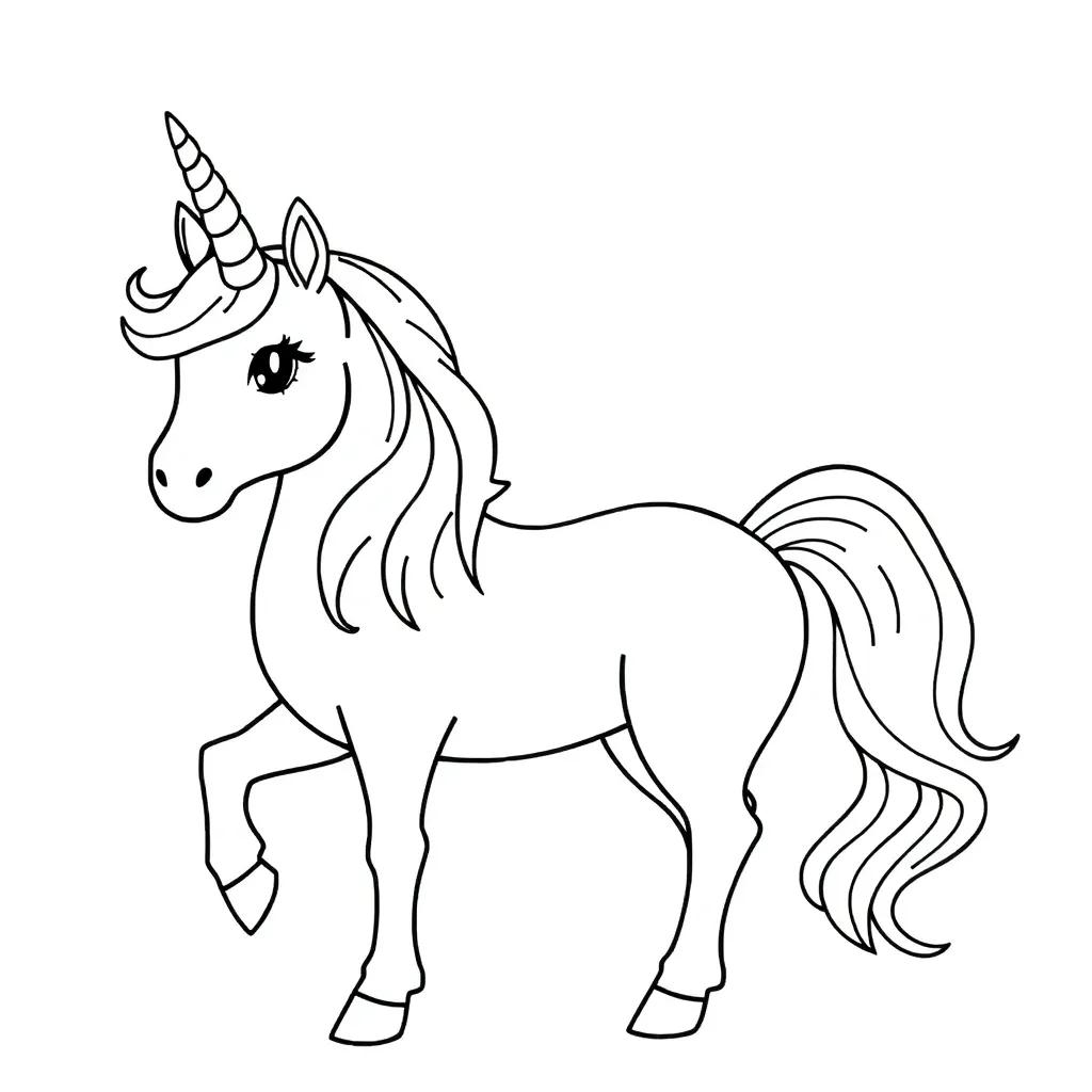 Simple Unicorn Coloring Pages