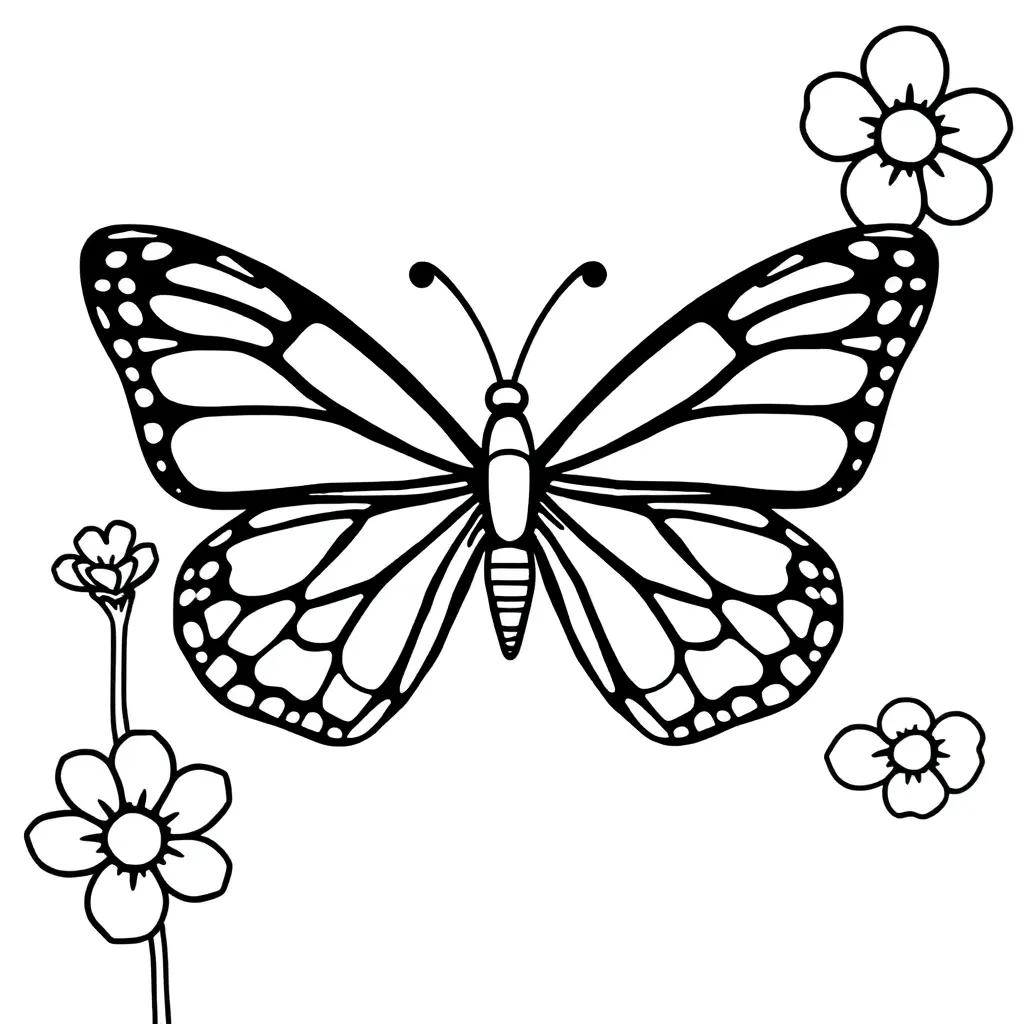 Simple Butterfly Coloring Pages Printable