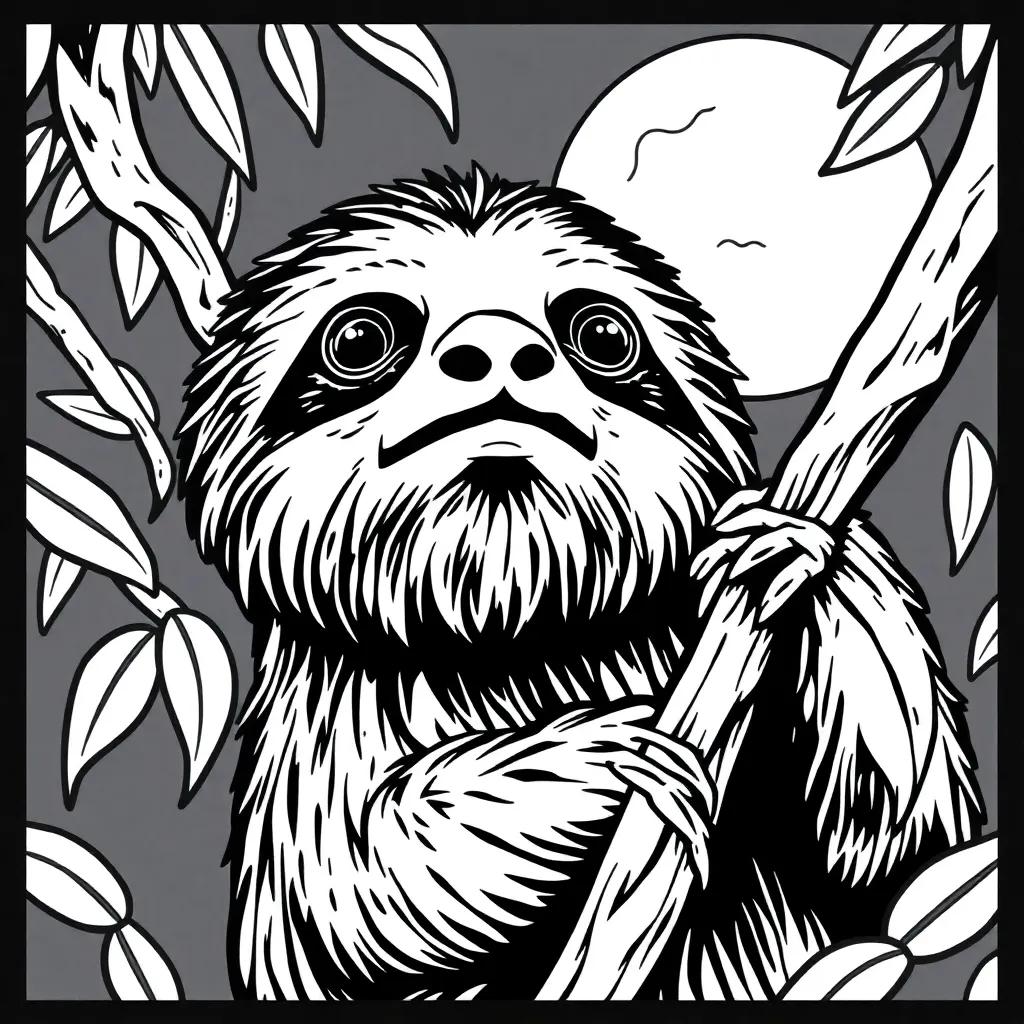 Sloth Coloring Pages Printable