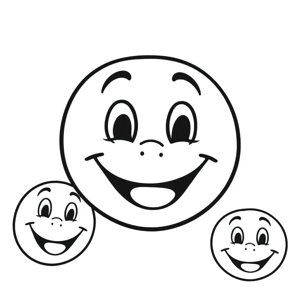 Smiley Faces Coloring Page