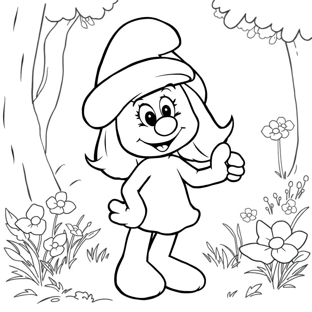 Smurfs Coloring Pages Smurfette