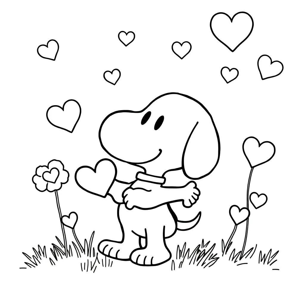 Snoopy Valentines Day Coloring Pages