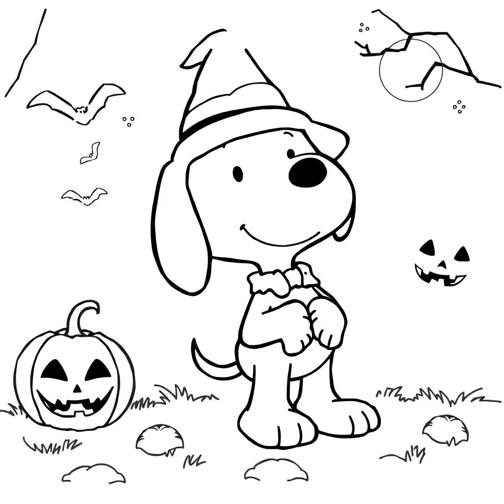 Snoopy Coloring Pages Halloween