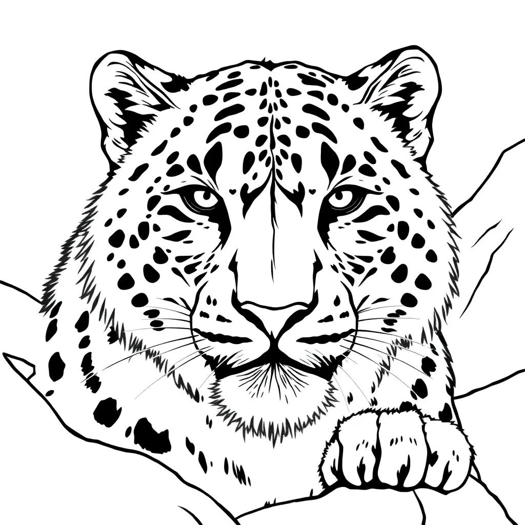 Snow Leopard Coloring Page