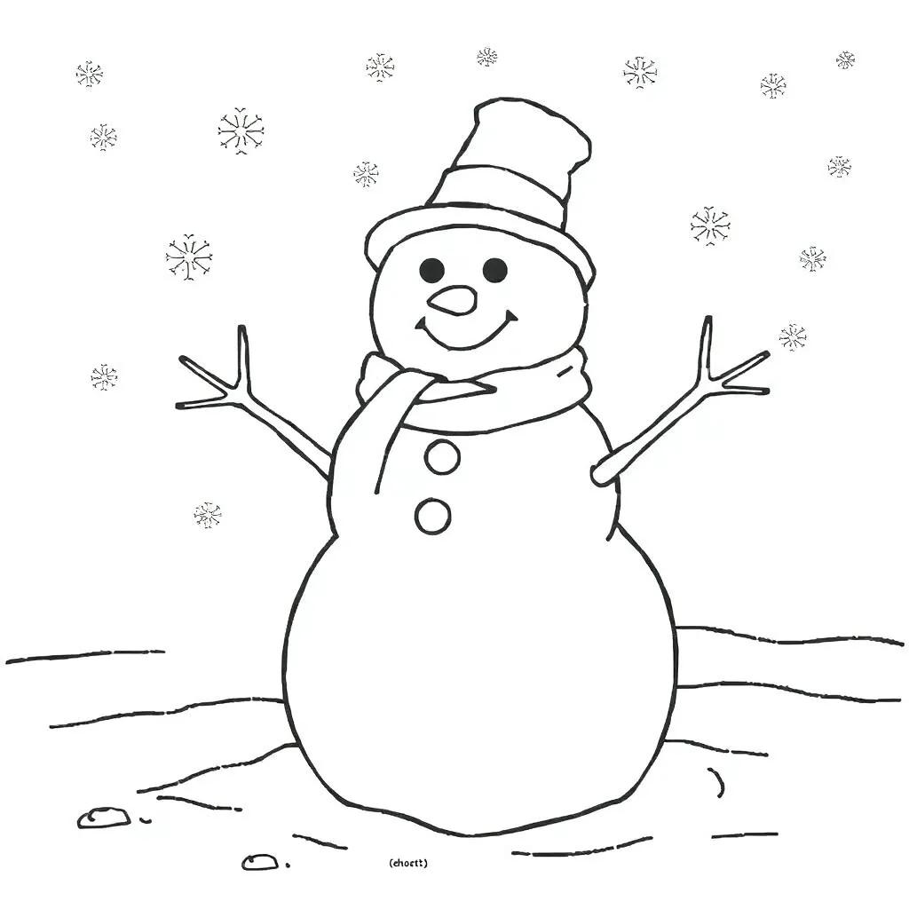 Snowman Free Printable Coloring Pages