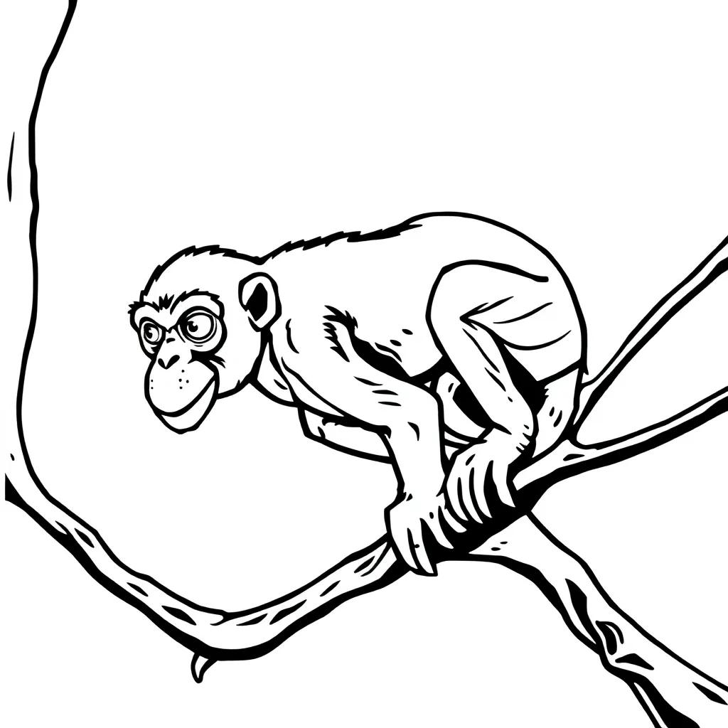Spider Monkey Coloring Page