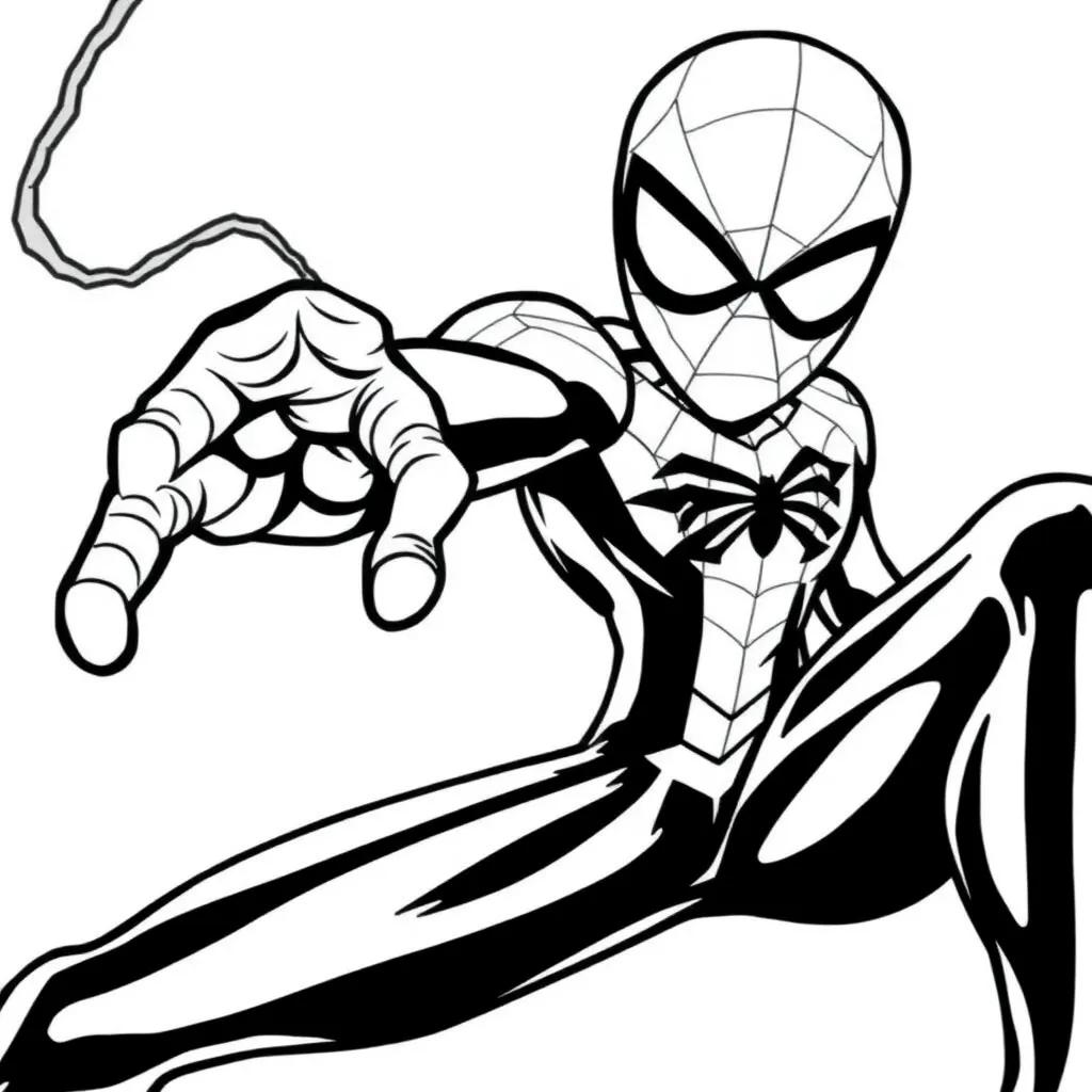 Spider Boy Cartoon Coloring Pages Free