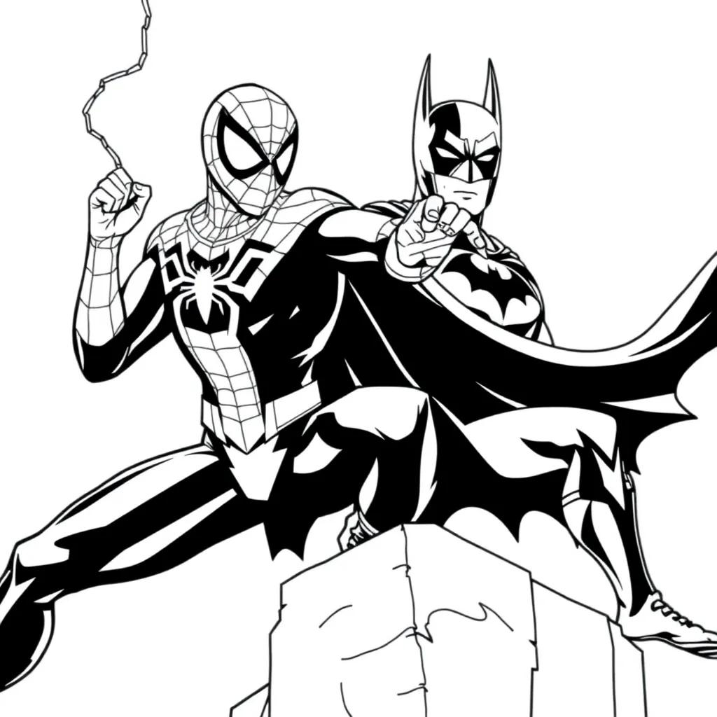 Spiderman And Batman Coloring Pages