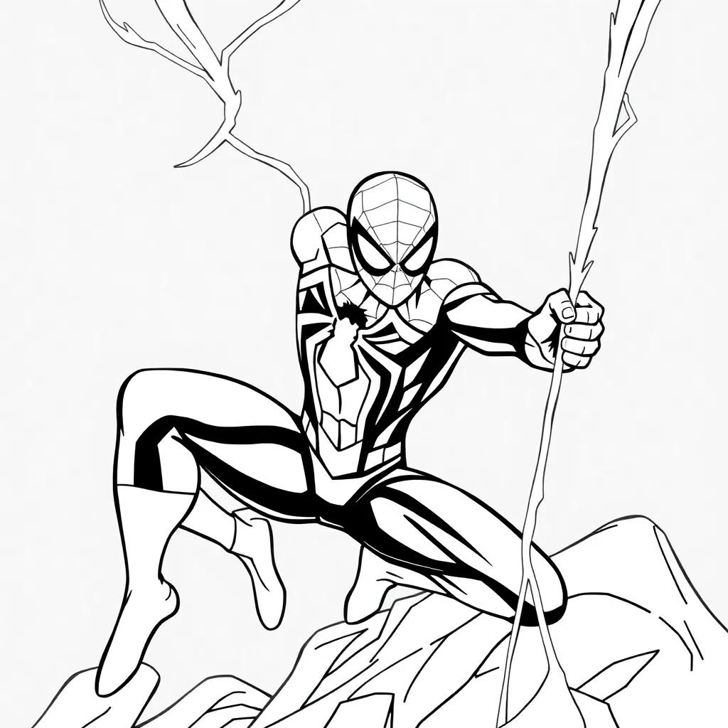 Spin Spiderman Coloring Page