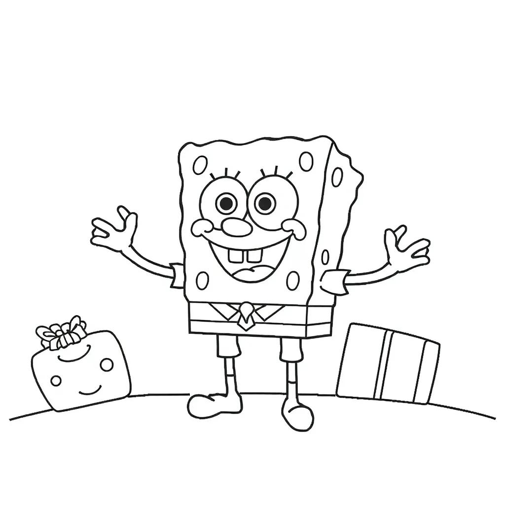 Sponge Bob Christmas Coloring Pages