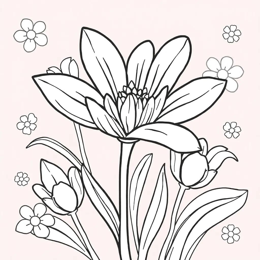 Spring Flower Coloring Page