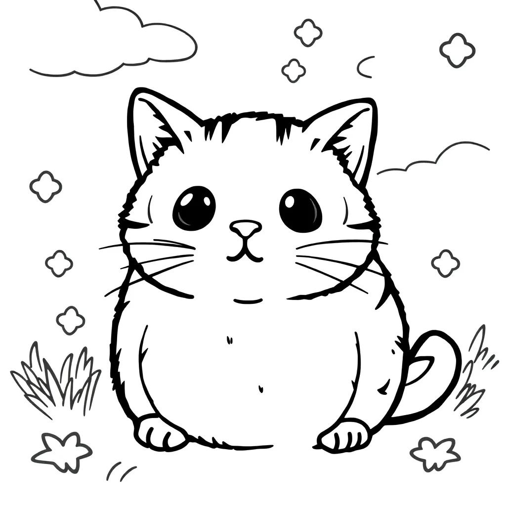 Squishmallow Cat Coloring Page