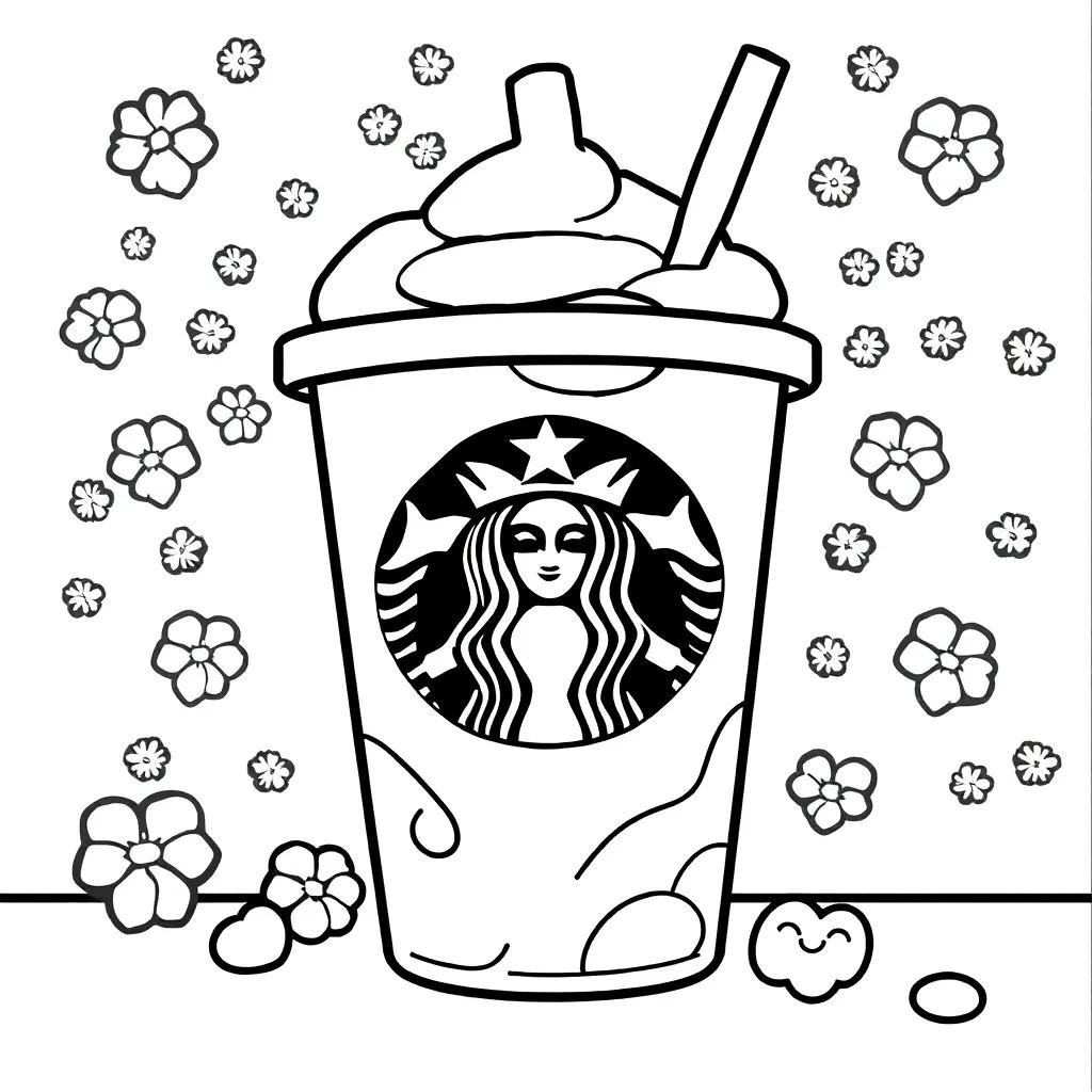 Starbucks Kawaii Coloring Pages