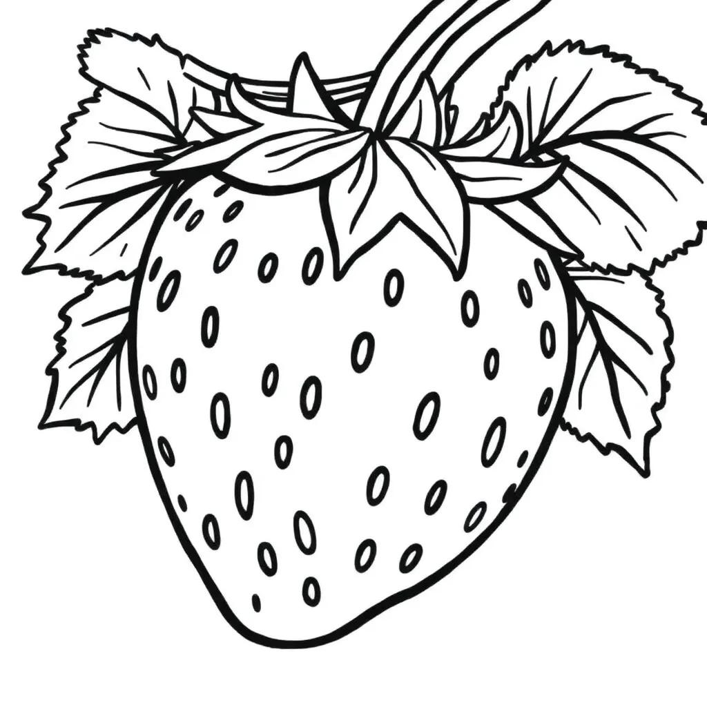Strawberry Coloring Page Printable