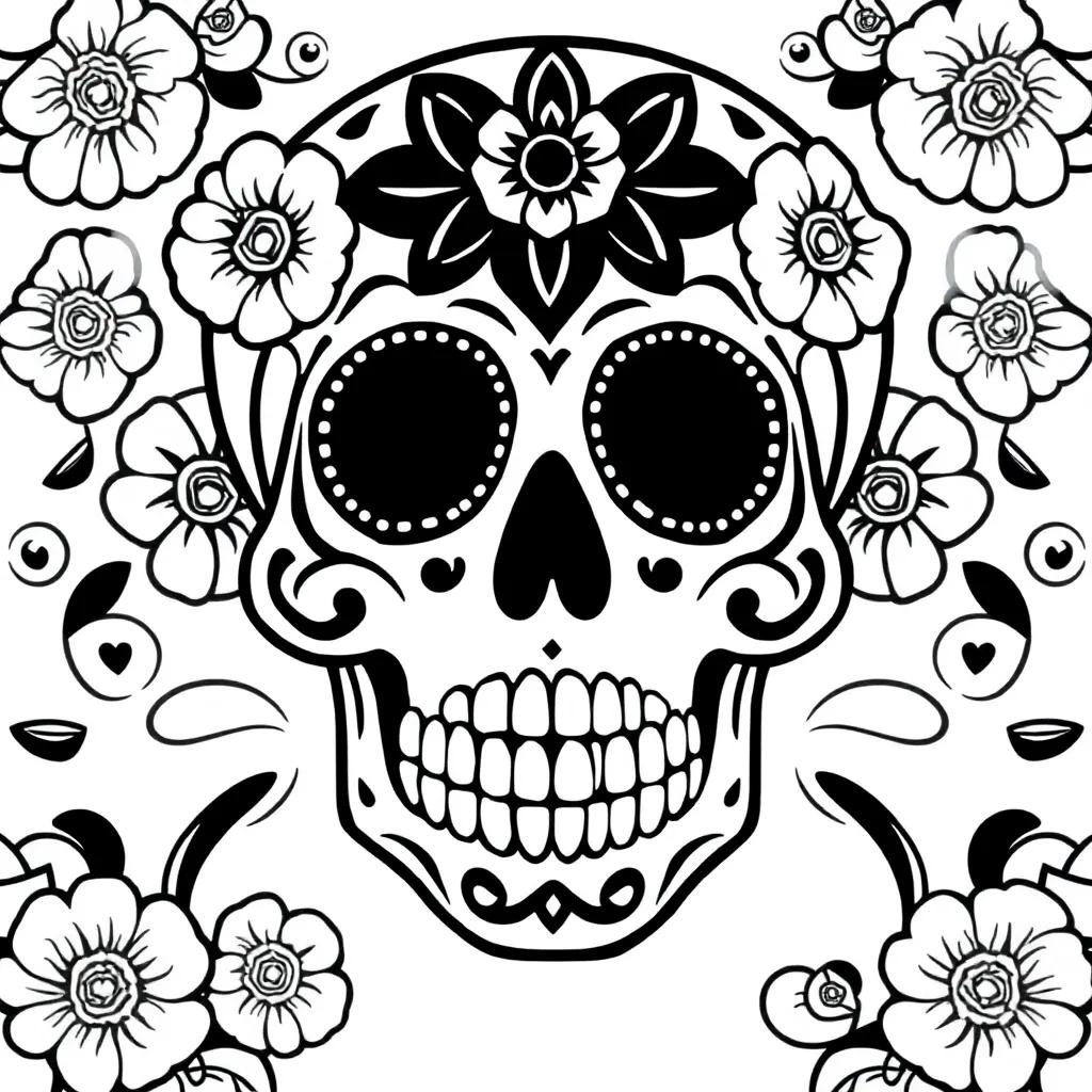 Sugar Skull Printable Coloring Pages