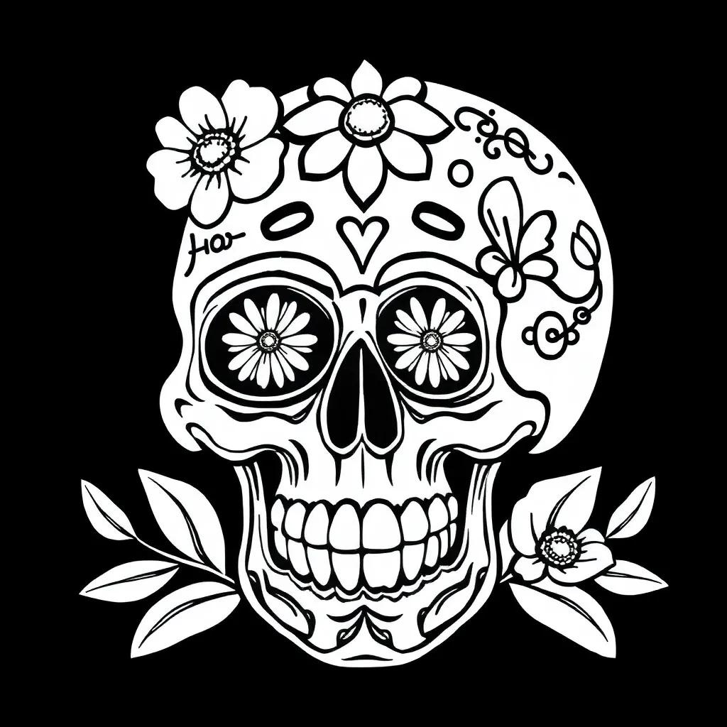 Sugar Skulls Printable Coloring Pages