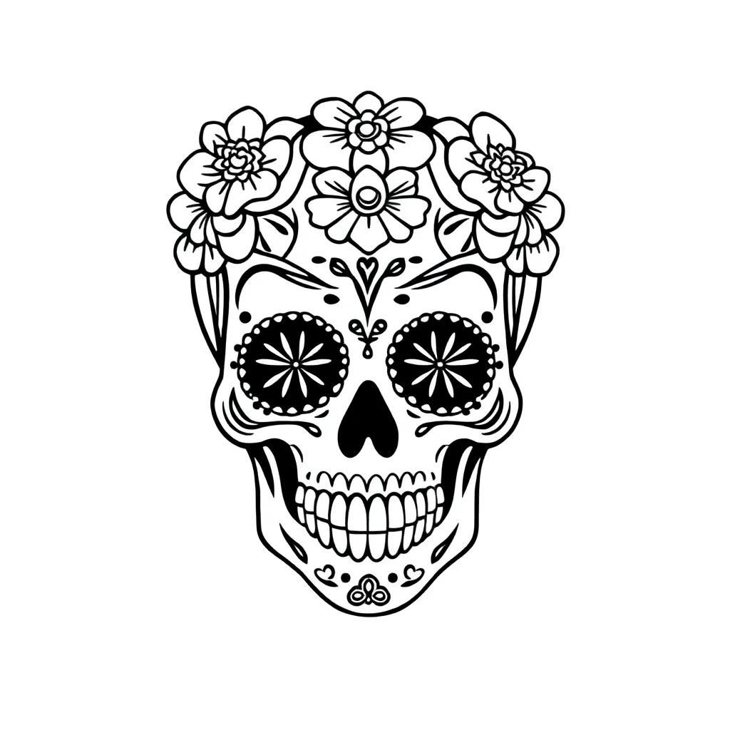Sugar Skull Coloring Pages Free Printable