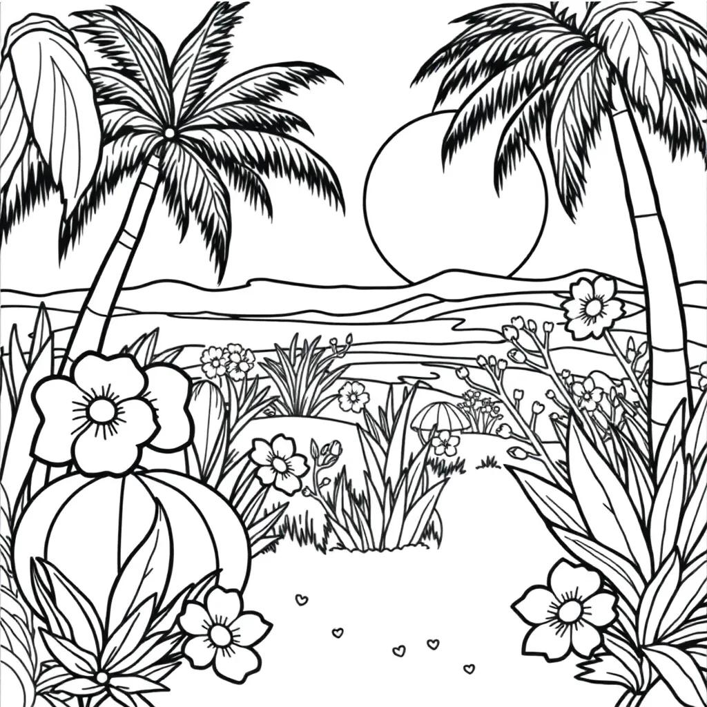 Summer Preppy Coloring Pages