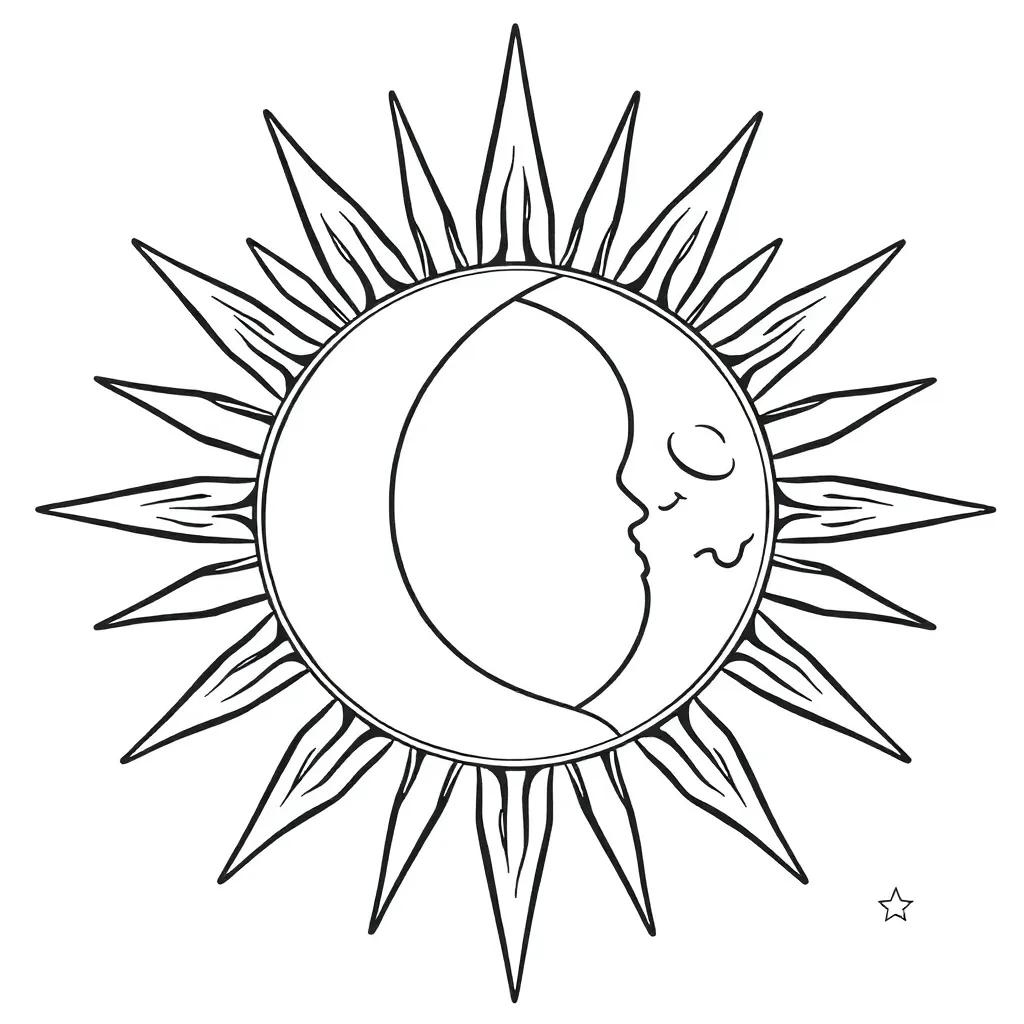 Sun Moon Stars Coloring Pages