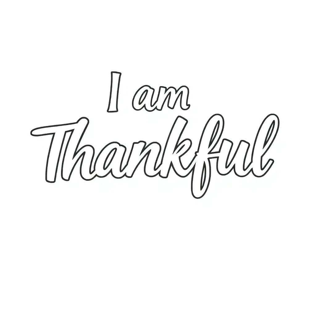 I Am Thankful Coloring Page