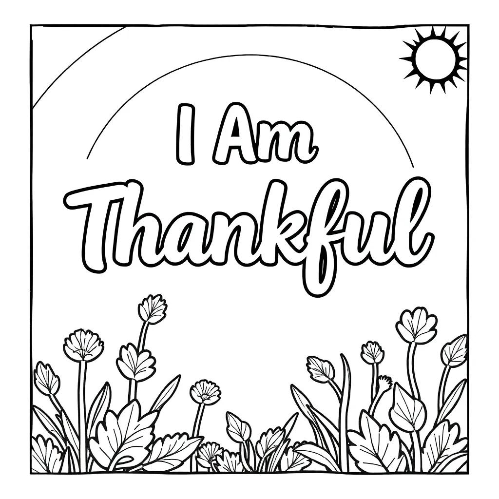 I Am Thankful Coloring Pages