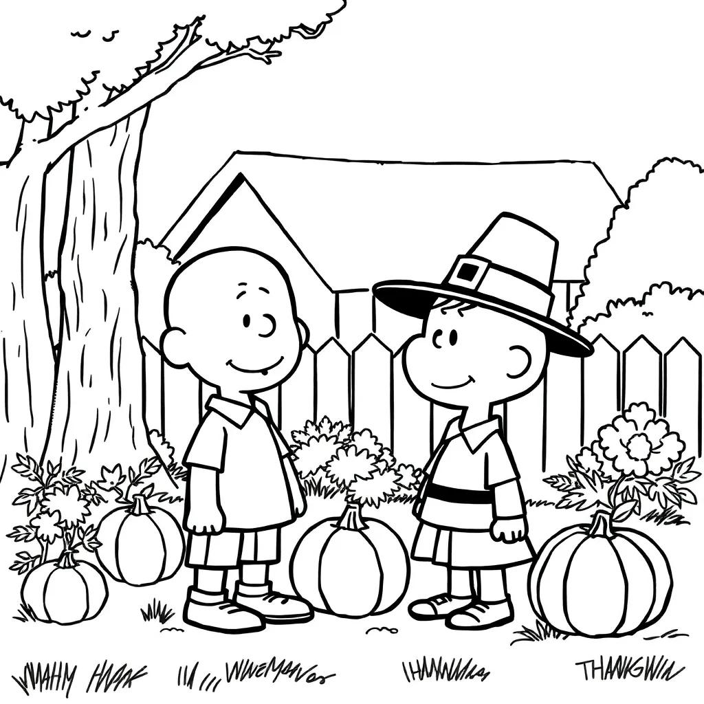 Thanksgiving Coloring Pages Charlie Brown