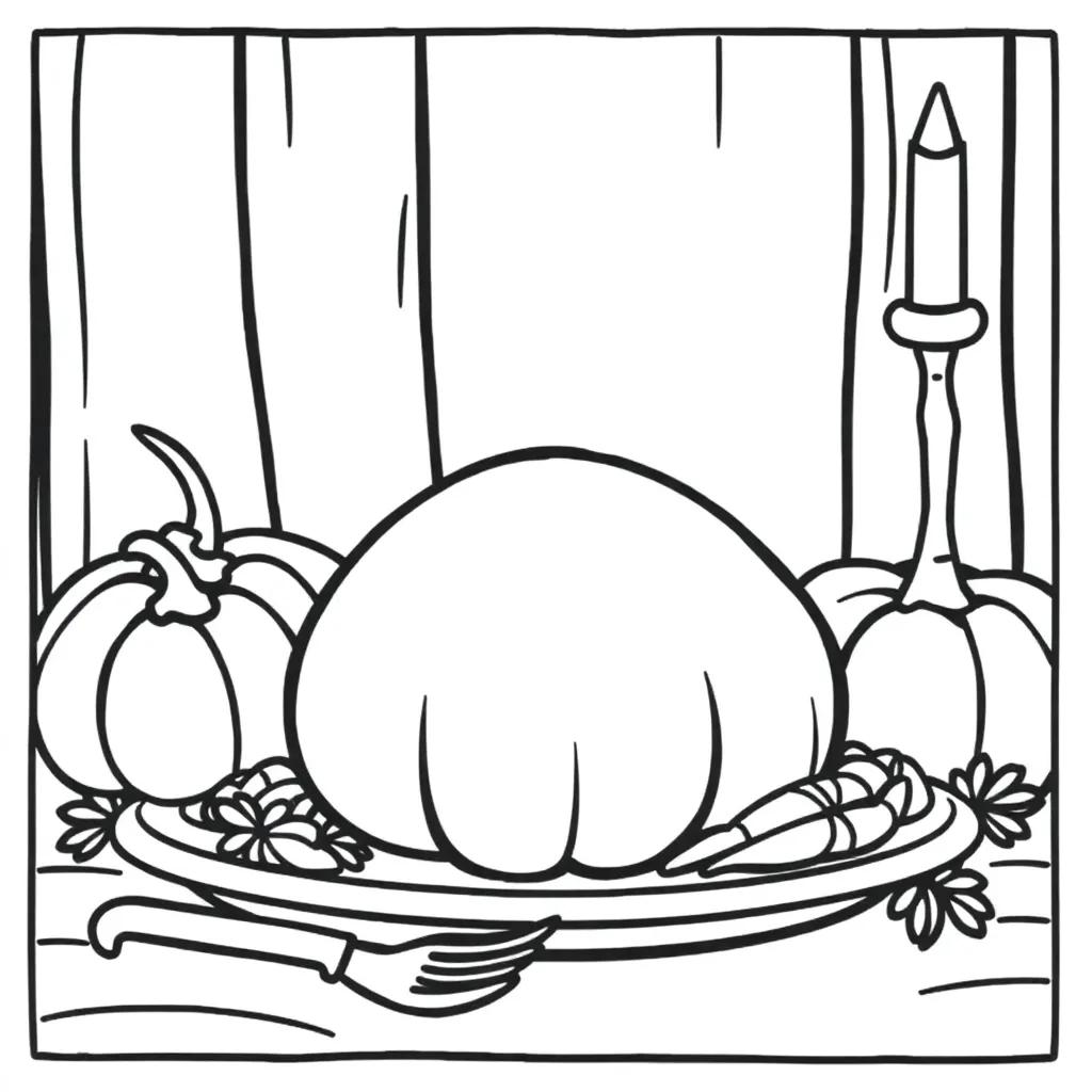 Thanksgiving Dinner Coloring Pages