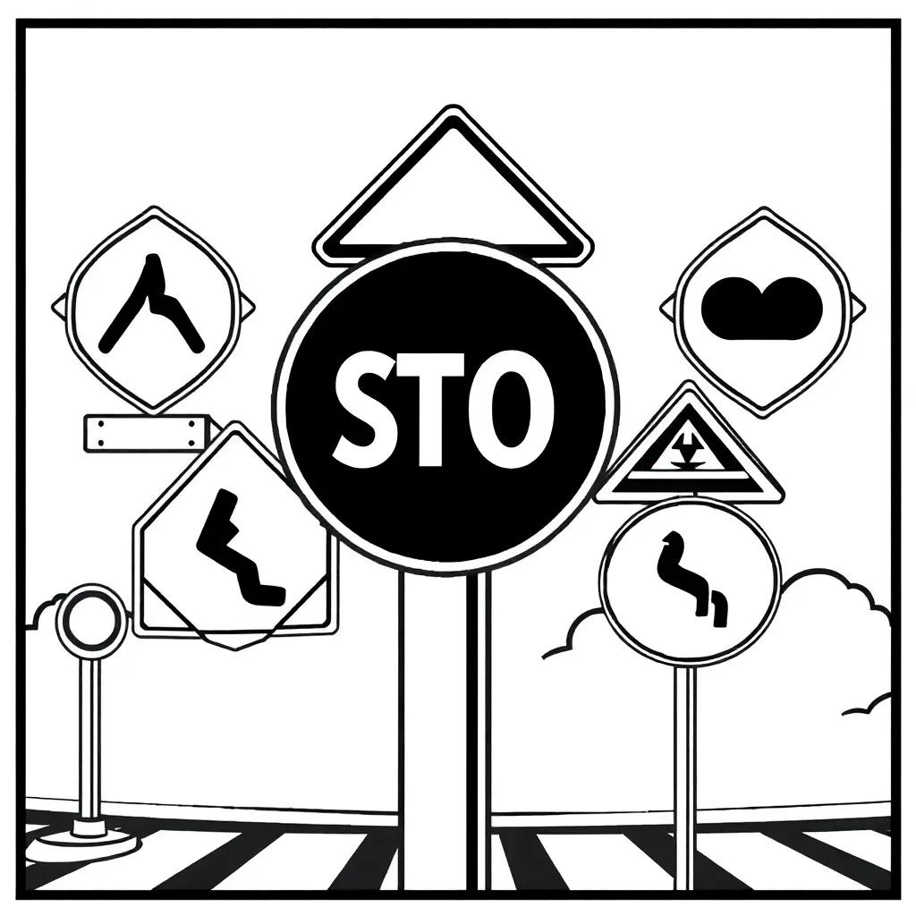Traffic Signs Coloring Pages
