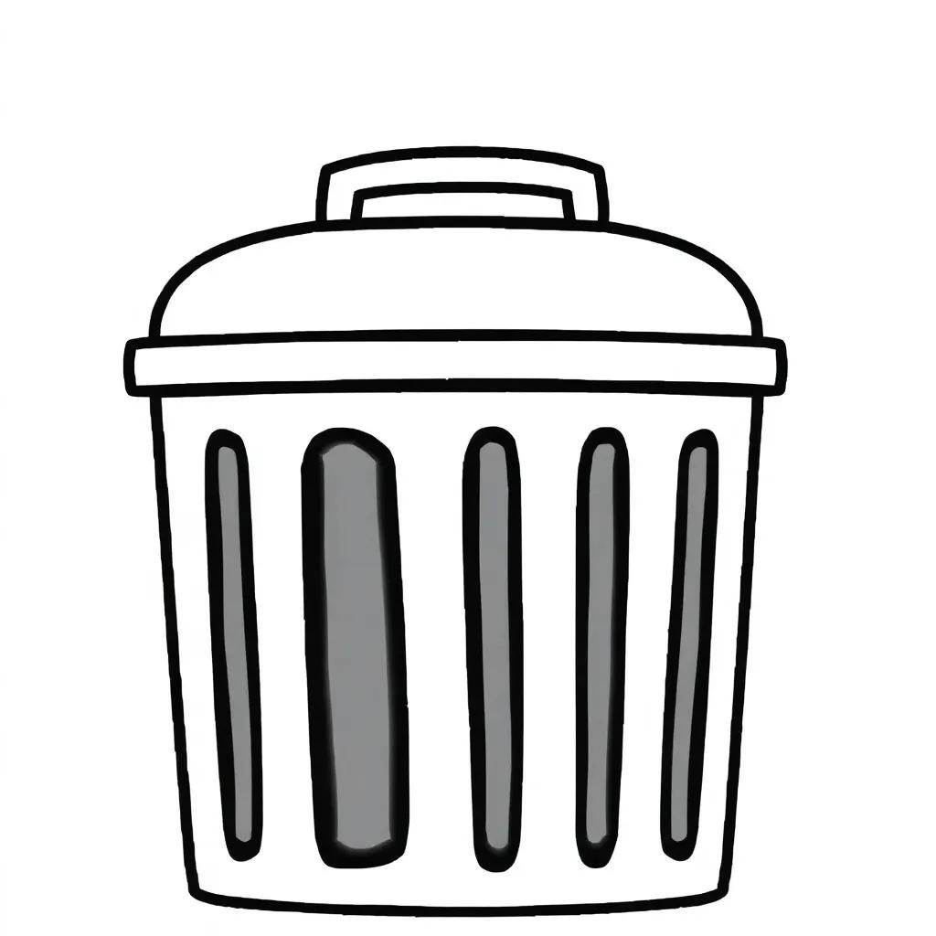 Trash Can Coloring Page