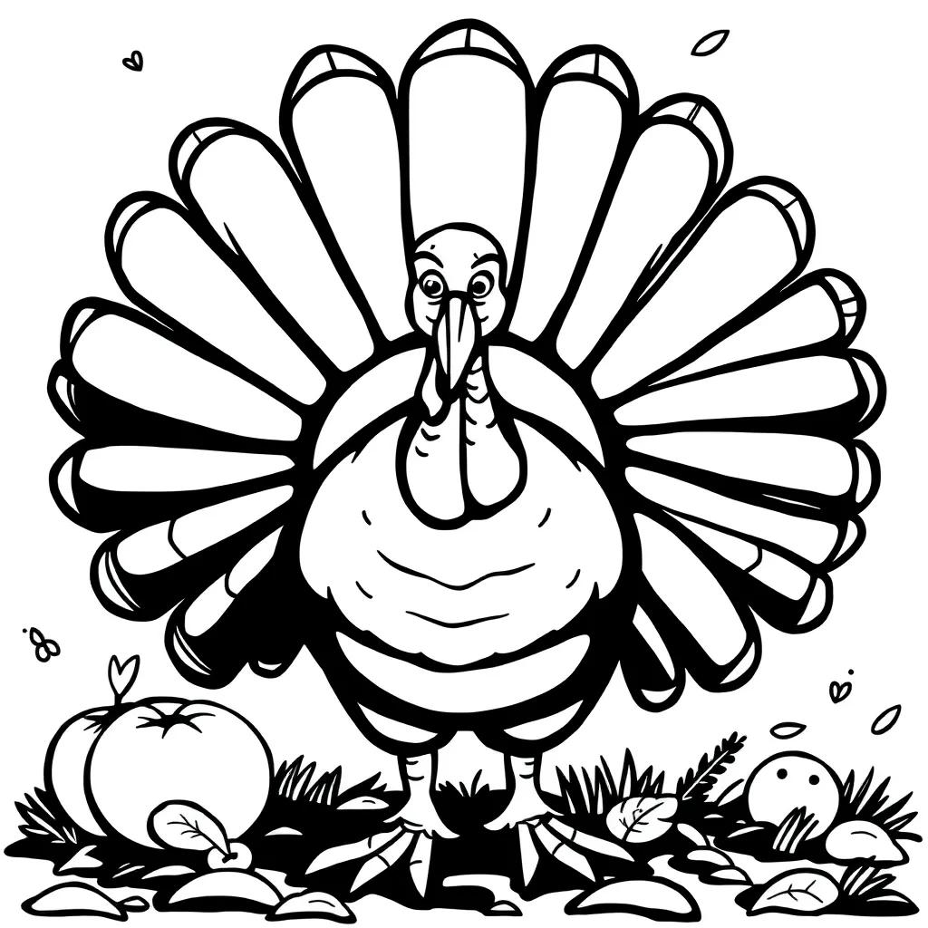 Turkey Coloring Book Page