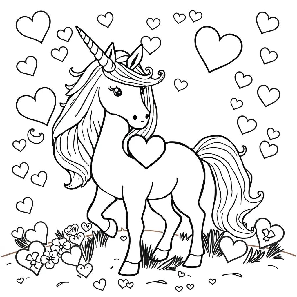 Unicorn Valentines Coloring Pages Unicorn Valentines Coloring Pages