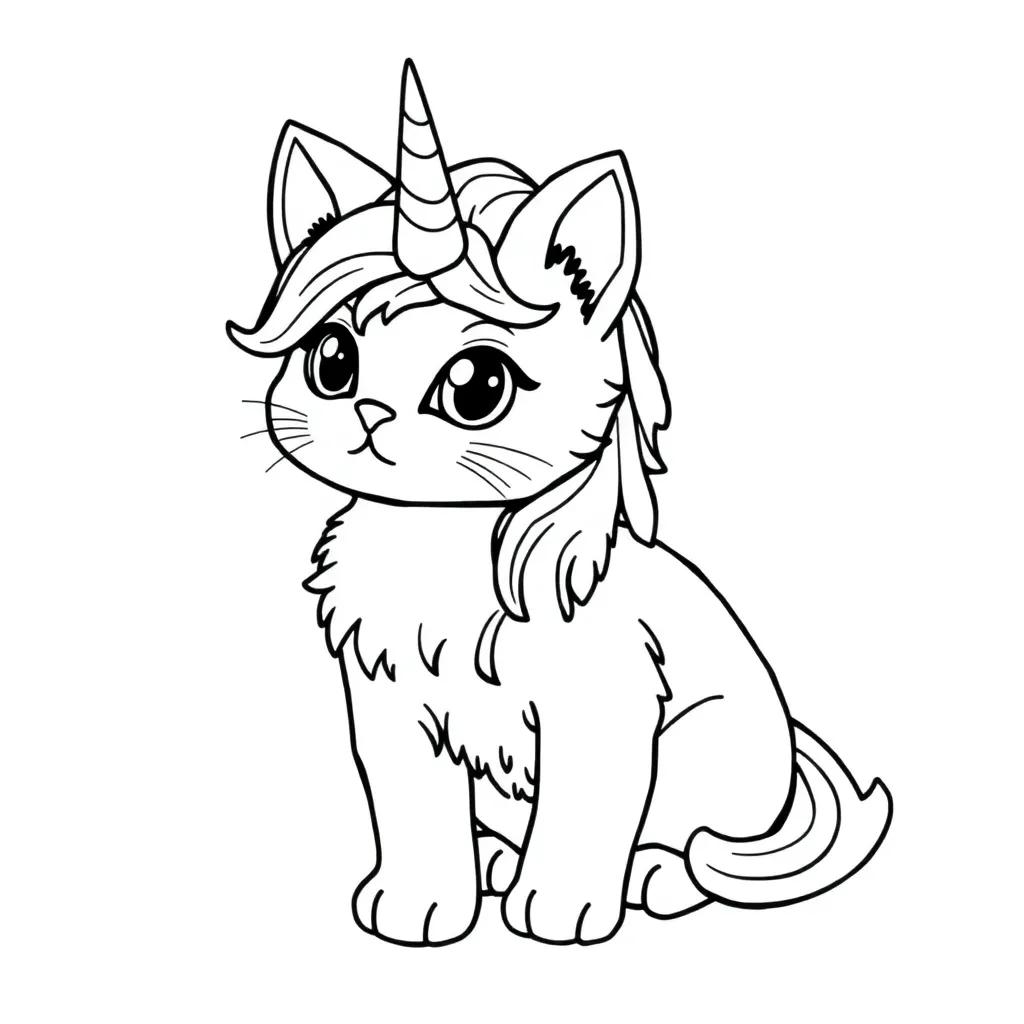 Unicorn Kitty Coloring Pages