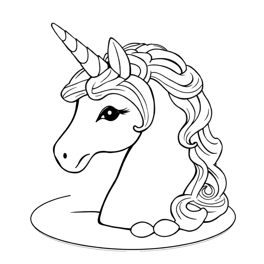 Unicorn Cake Coloring Page