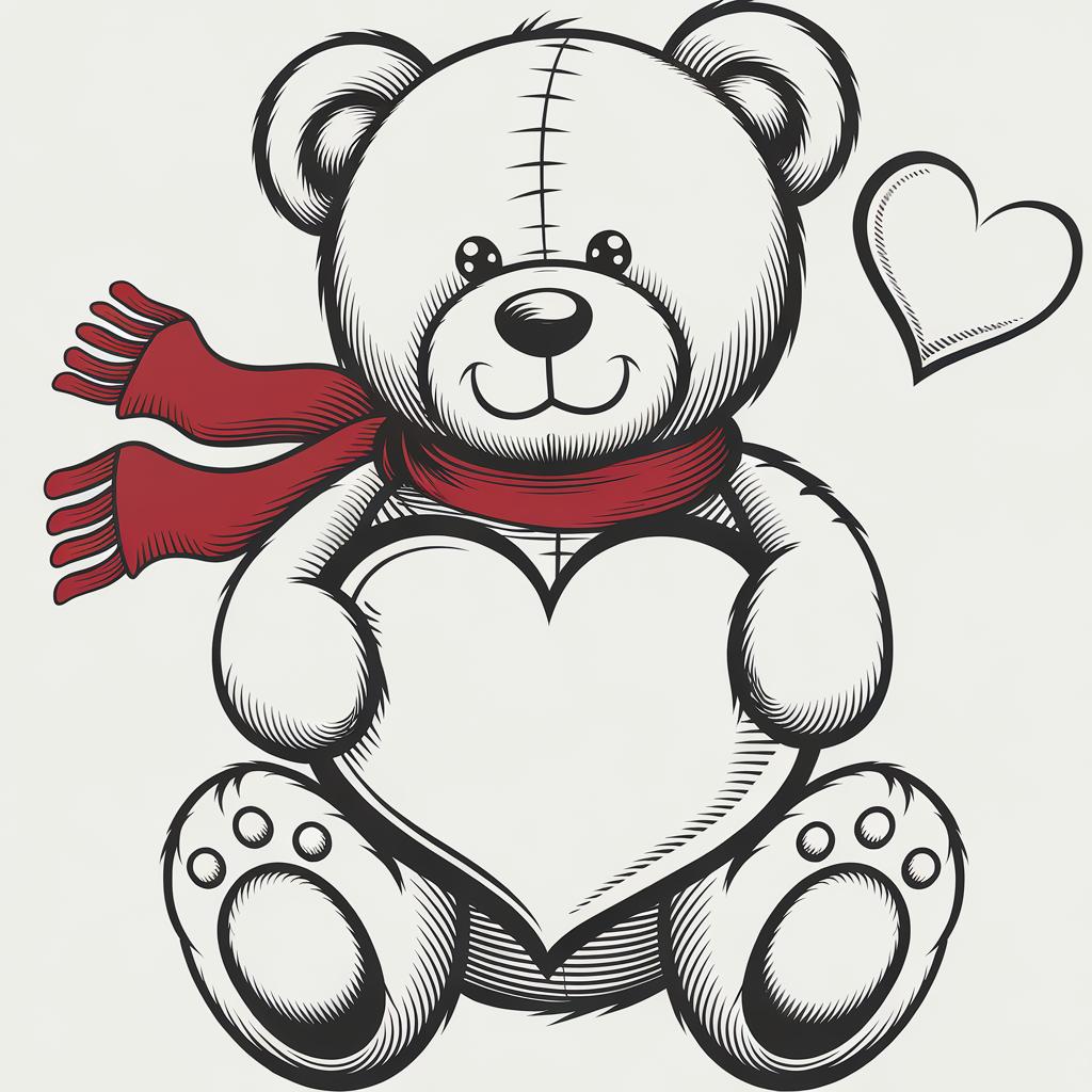 Valentine Teddy Bear Coloring Pages