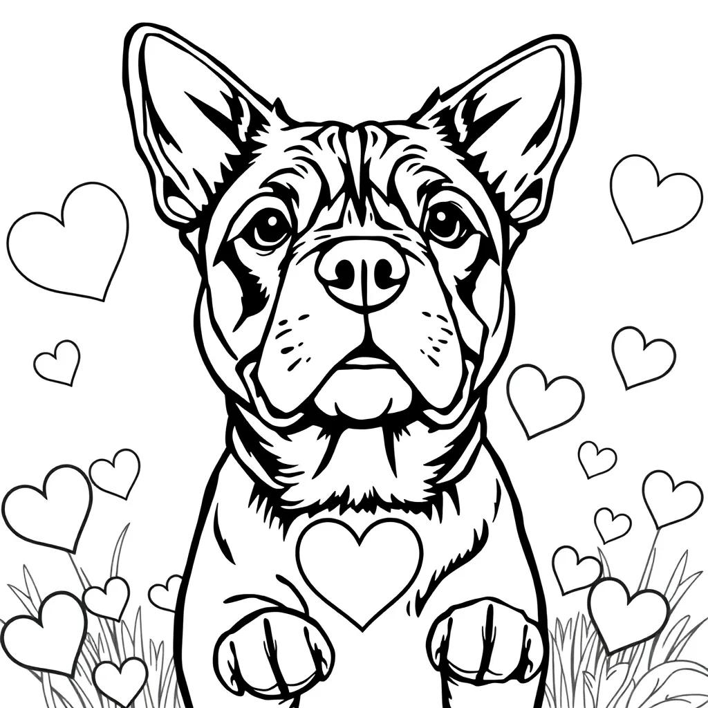 Valentine Dog Coloring Pages