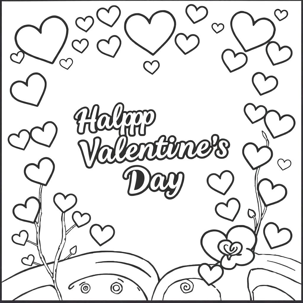 Valentine’s Day Card Coloring Pages