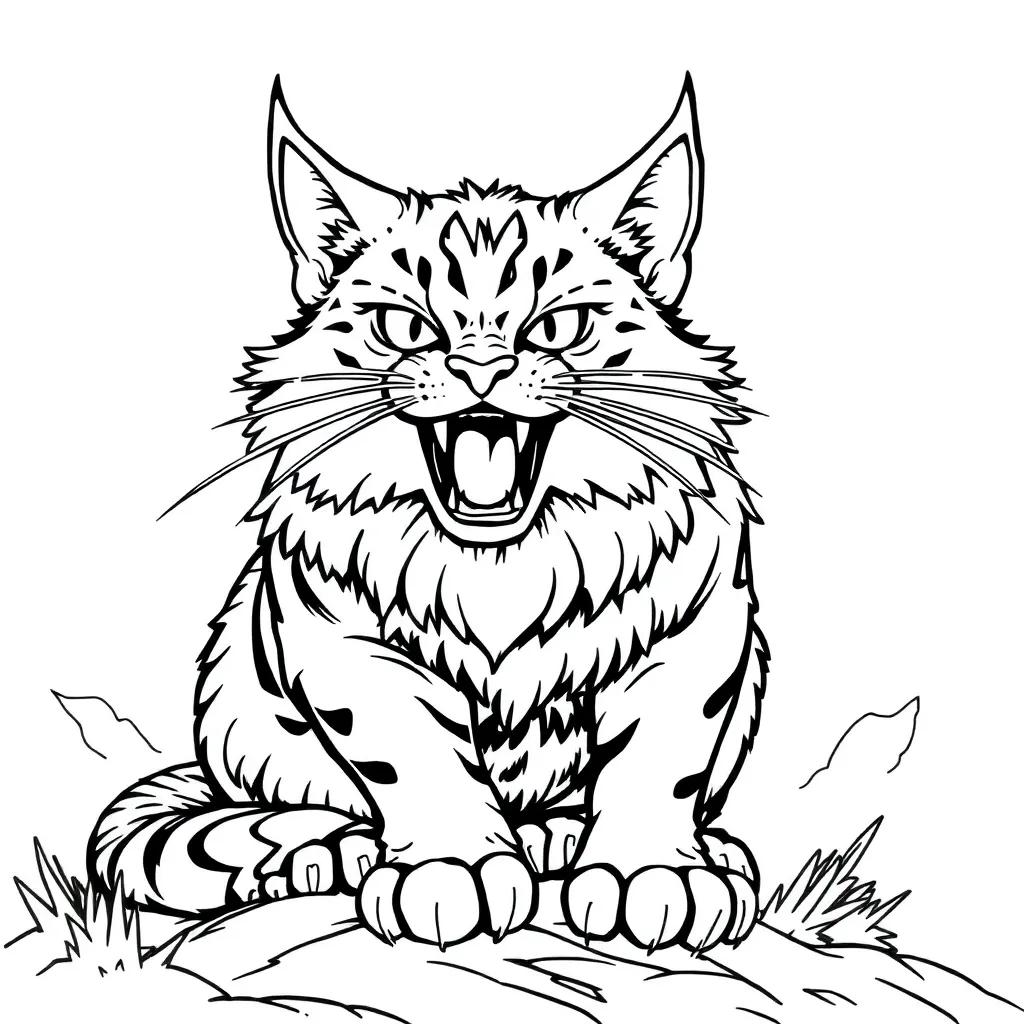 Warior Cat Coloring Pages Hard Thunder Clan