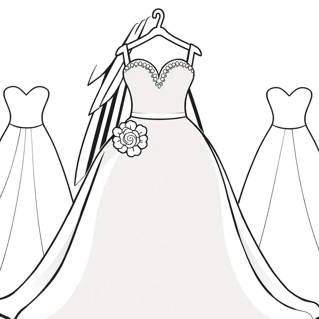 Wedding Dresses Coloring Pages